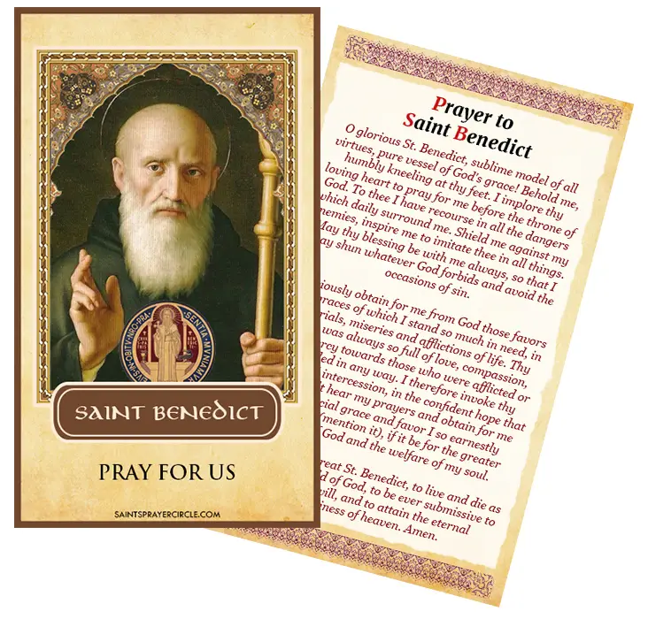 St Benedict Prayer Card Display