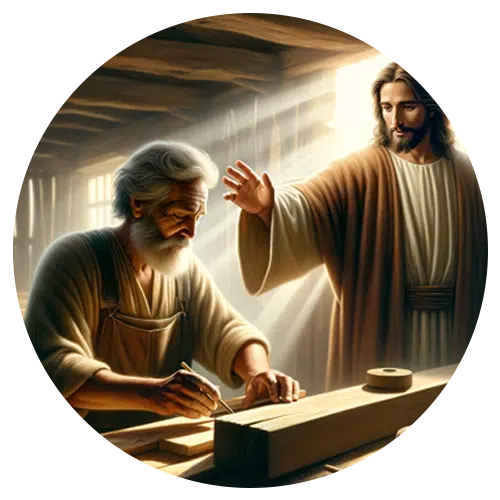 jesus blesses carpenter